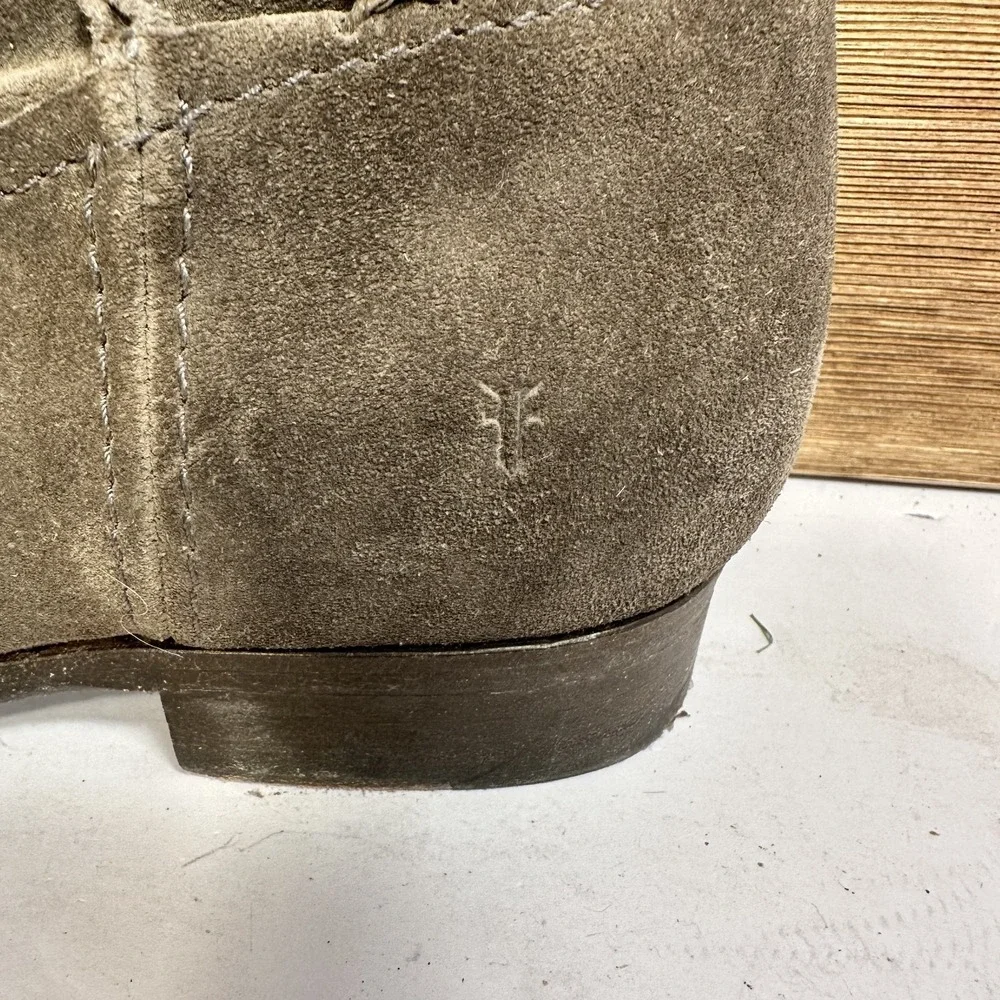 Frye Cara Suede Ankle Boots WMN SZ 7B Tan Western Boho Minimalist Festival 4015